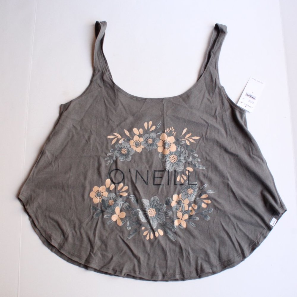 O'Neill Wild Surf Scoop Floral Gray Tank Top XL